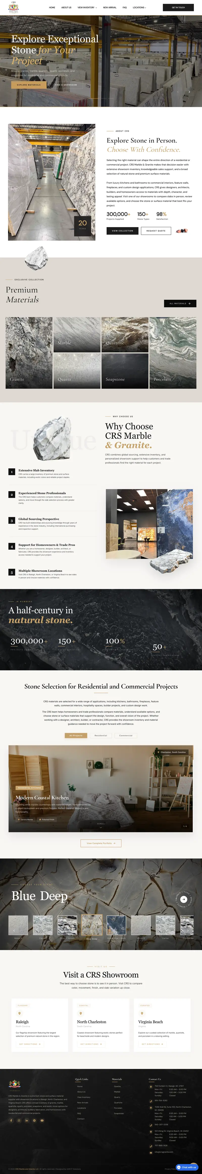 CRS Granite landing page design