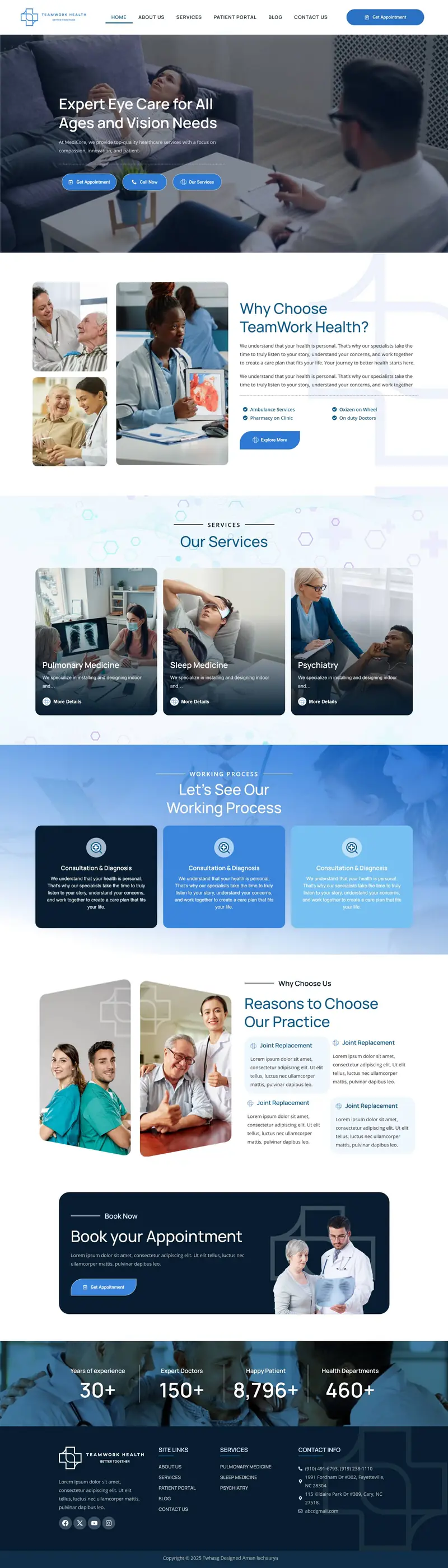 My Teamwork Health landing page design