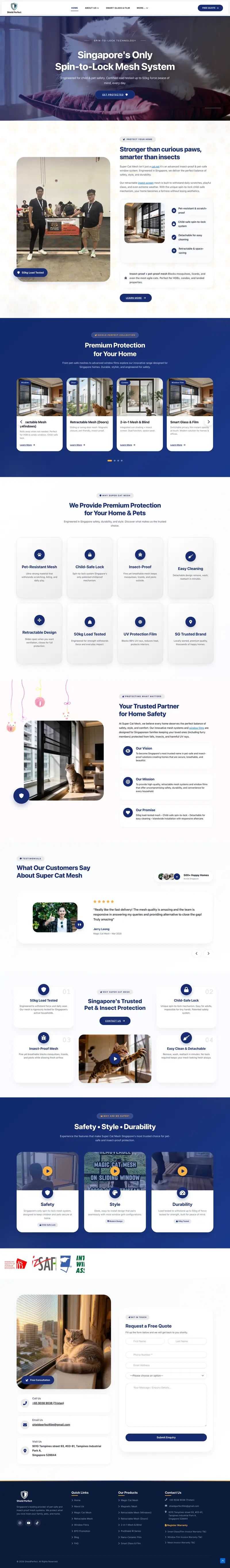 Shield Perfect landing page design
